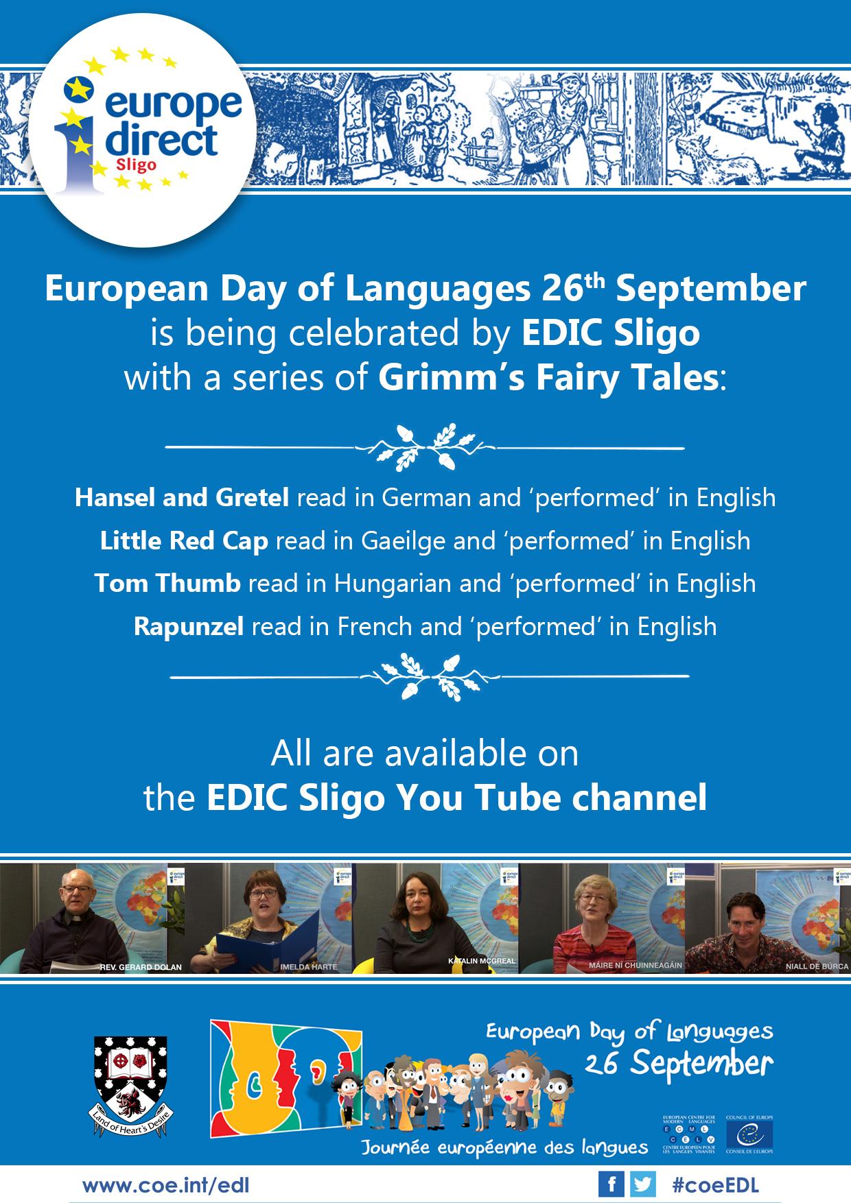 Poster for EDIC Sligo Celebration of European Day of Languages 2020