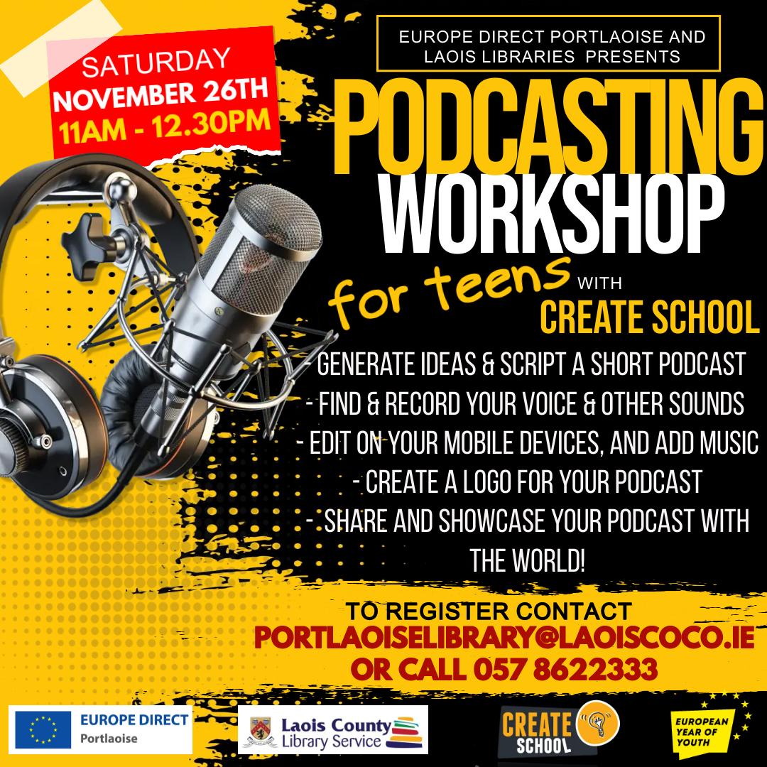 podcast workshop at portlaoise library 