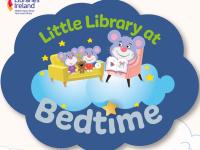 Little Library at Bedtime logo shows cartoon mice reading together at bedtime