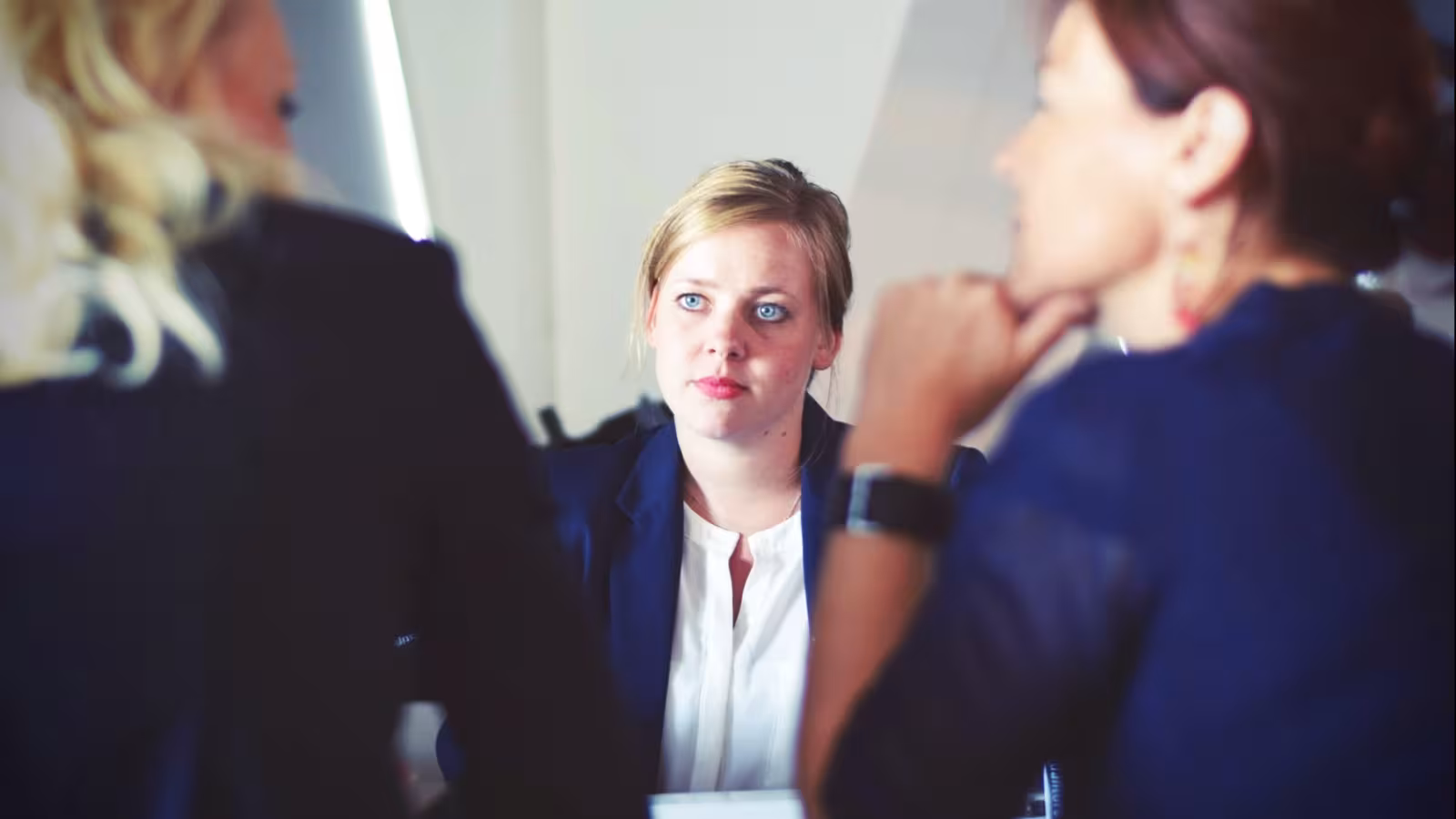 Woman at a job interview