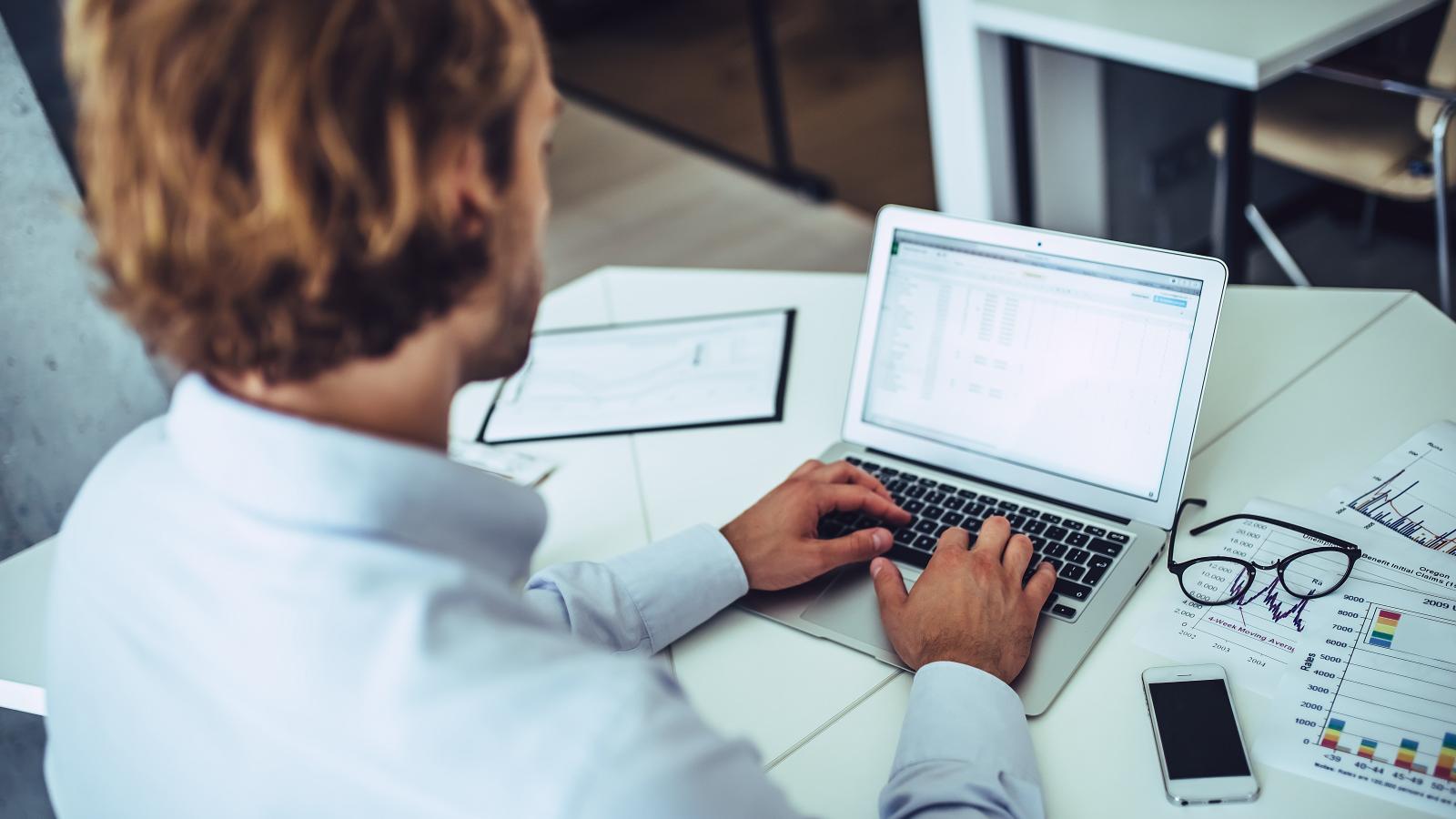 man with laptop